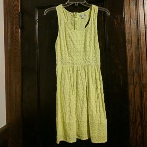 Neon yellow crochet dress